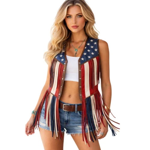 Women’s Vest Leather Jacket