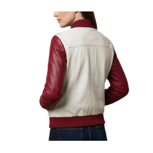 Women's Leather Bomber Jacket