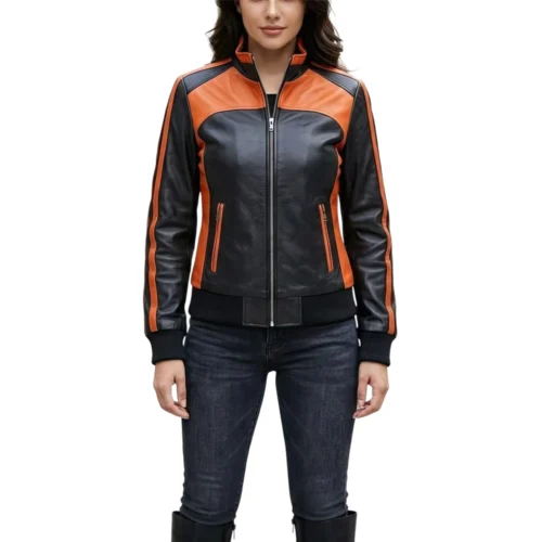 Women's Bomber Leather Jacket