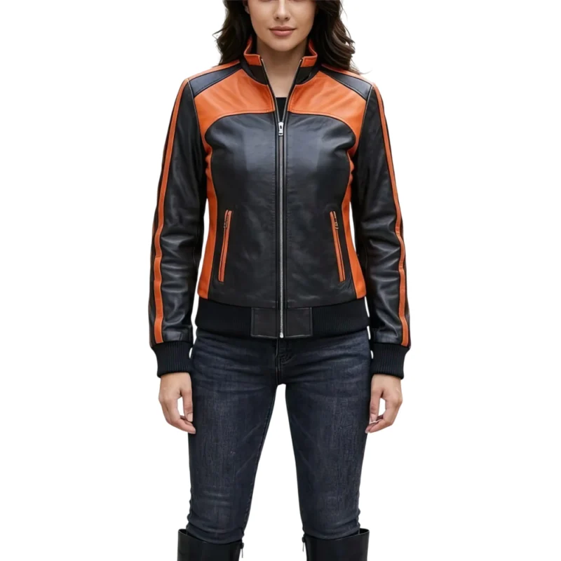 Women's Bomber Leather Jacket