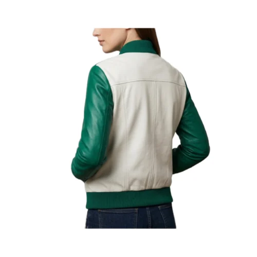 Women's Leather Bomber Jacket