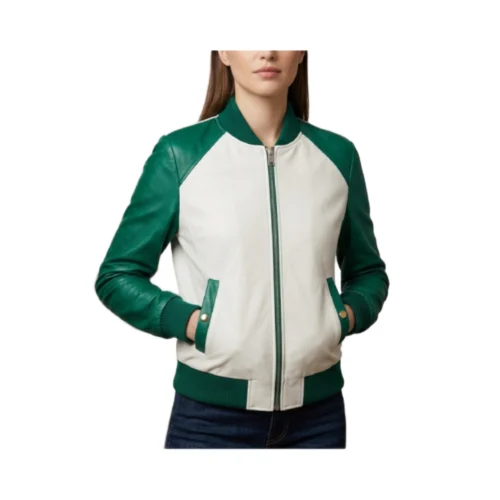Women's Leather Bomber Jacket