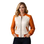 Women's Leather Bomber Jacket
