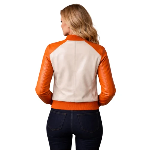 Women's Leather Bomber Jacket