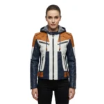 Women's Hooded Leather Jacket