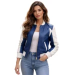Women's Leather Bomber Jacket