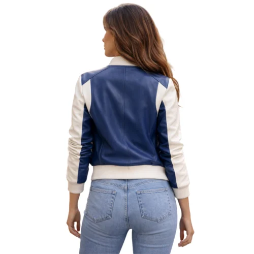 Women's Leather Bomber Jacket