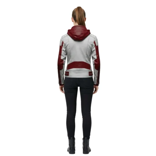 Women's Hooded Leather Jacket