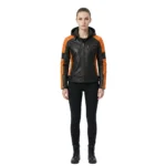 Women's Hooded Leather Jacket