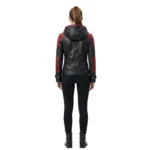 Women's Hooded Leather Jacket