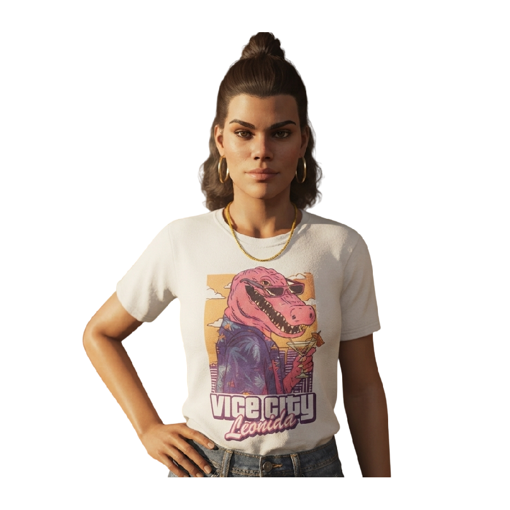 Women's Vice City Leonida Pink Alligator T-Shirt – GTA VI Inspired Women's T-Shirt