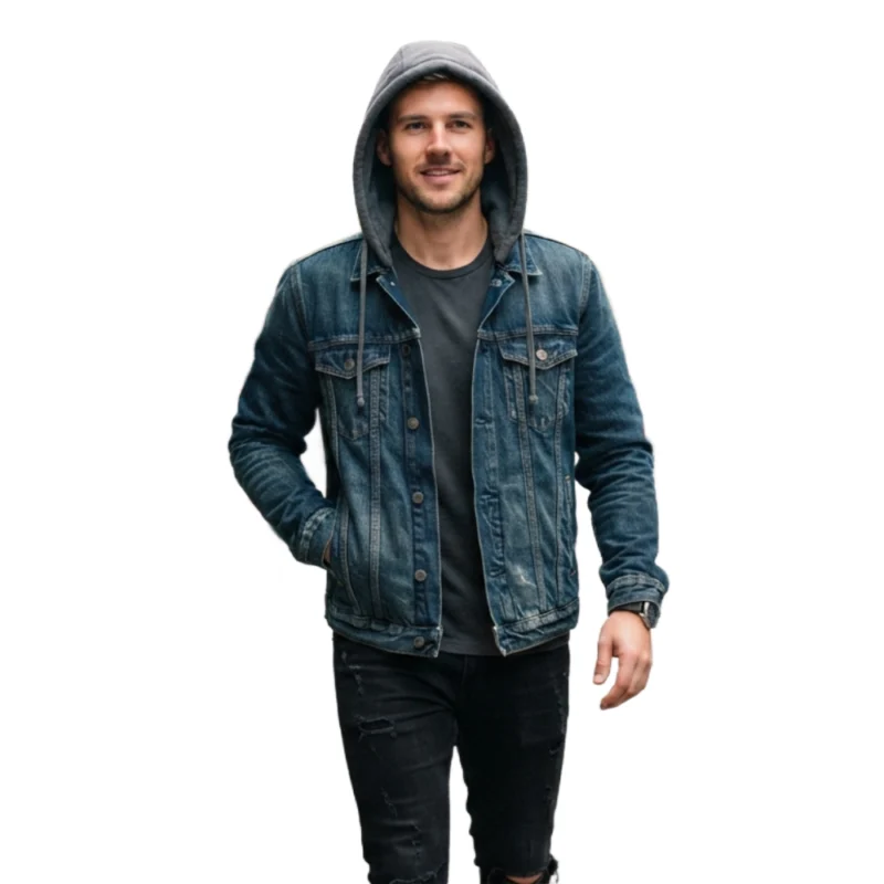 Men's Hooded Denim Jacket