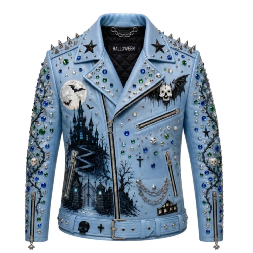 Men's Halloween Biker Leather Jacket