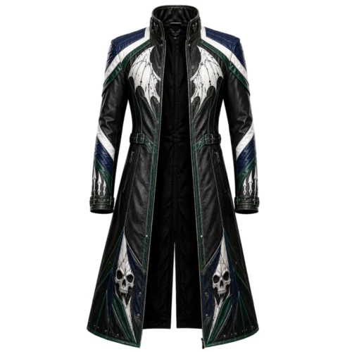 Men’s Halloween Leather Long Coat