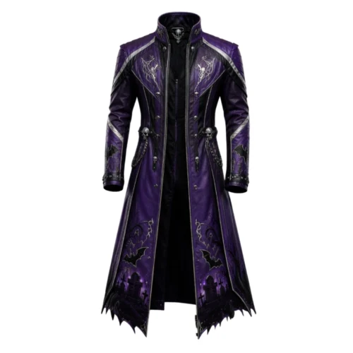 Men’s Vampire Leather Long Coat