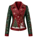 Women’s Christmas Biker Leather Jacket