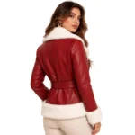 Women’s Red Faux Leather Jacket