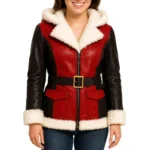 Women’s Leather Shearling Hooded Jacket