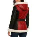 Women’s Leather Shearling Hooded Jacket