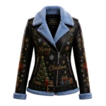 Women’s Christmas Leather Biker Jacket