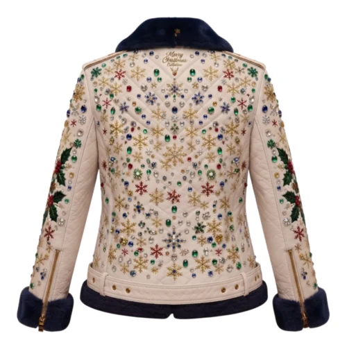 Women’s Christmas Leather Biker Jacket