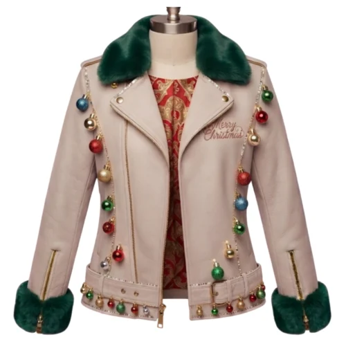 Women’s Christmas Leather Biker Jacket