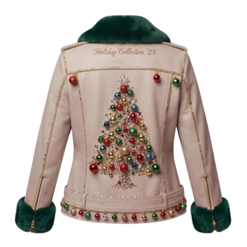 Women’s Christmas Leather Biker Jacket