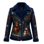 Women’s Christmas Leather Biker Jacket