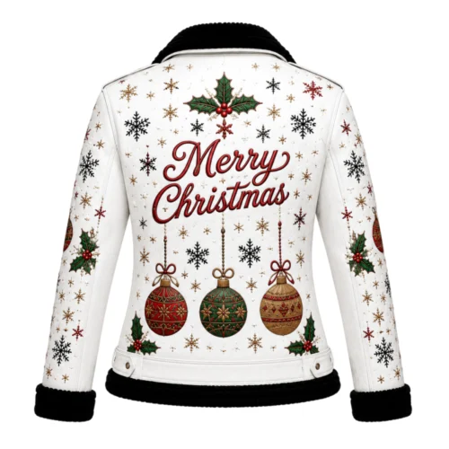 Women’s Christmas Leather Biker Jacket