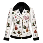 Women’s Christmas Leather Biker Jacket