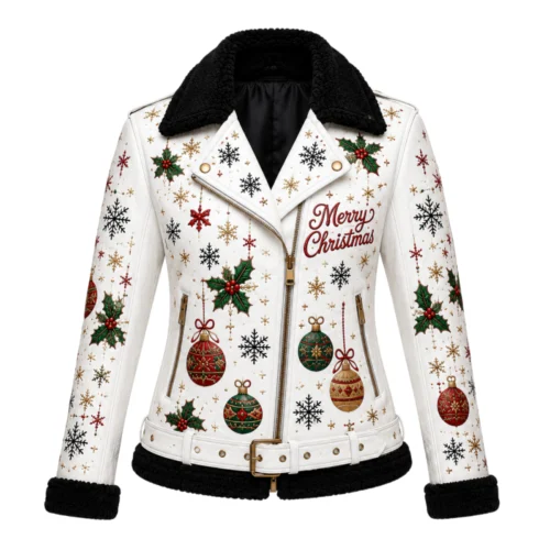 Women’s Christmas Leather Biker Jacket