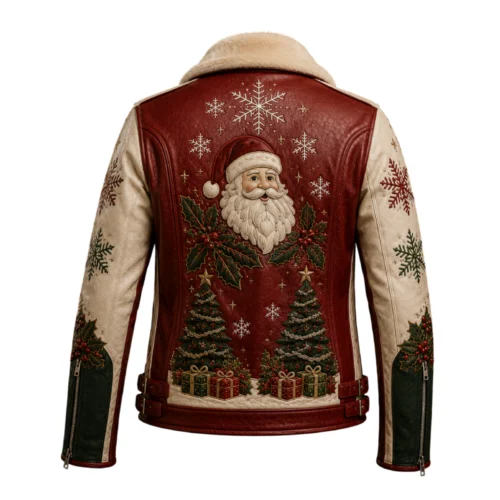 Men’s Christmas Biker Leather Jacket