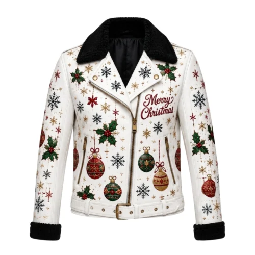 Men’s Christmas Biker Leather Jacket