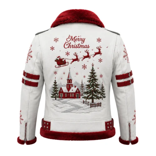 Men’s Christmas Biker Leather Jacket