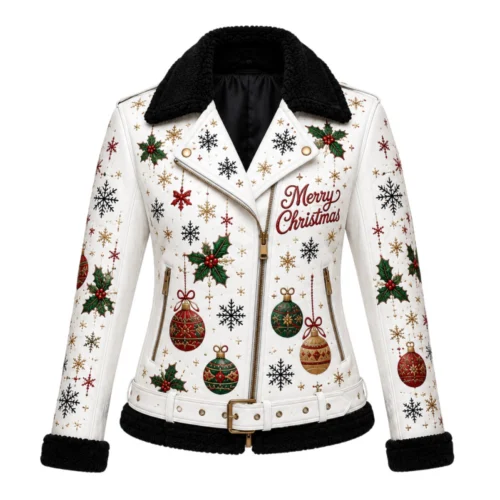 Women’s Christmas Leather Biker Jacket