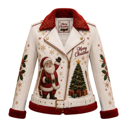 Women’s Christmas Leather Biker Jacket