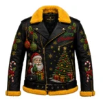 Men’s Christmas Biker Leather Jacket