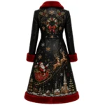 Women’s Christmas Leather Long Coat